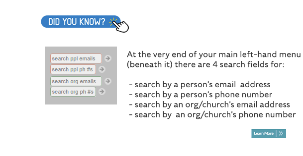 Did you know?  You can search by email address or phone number