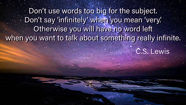 Don't use words too big for the subject