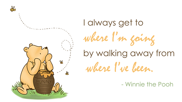 Pooh get to where I'm going / away from where I've been